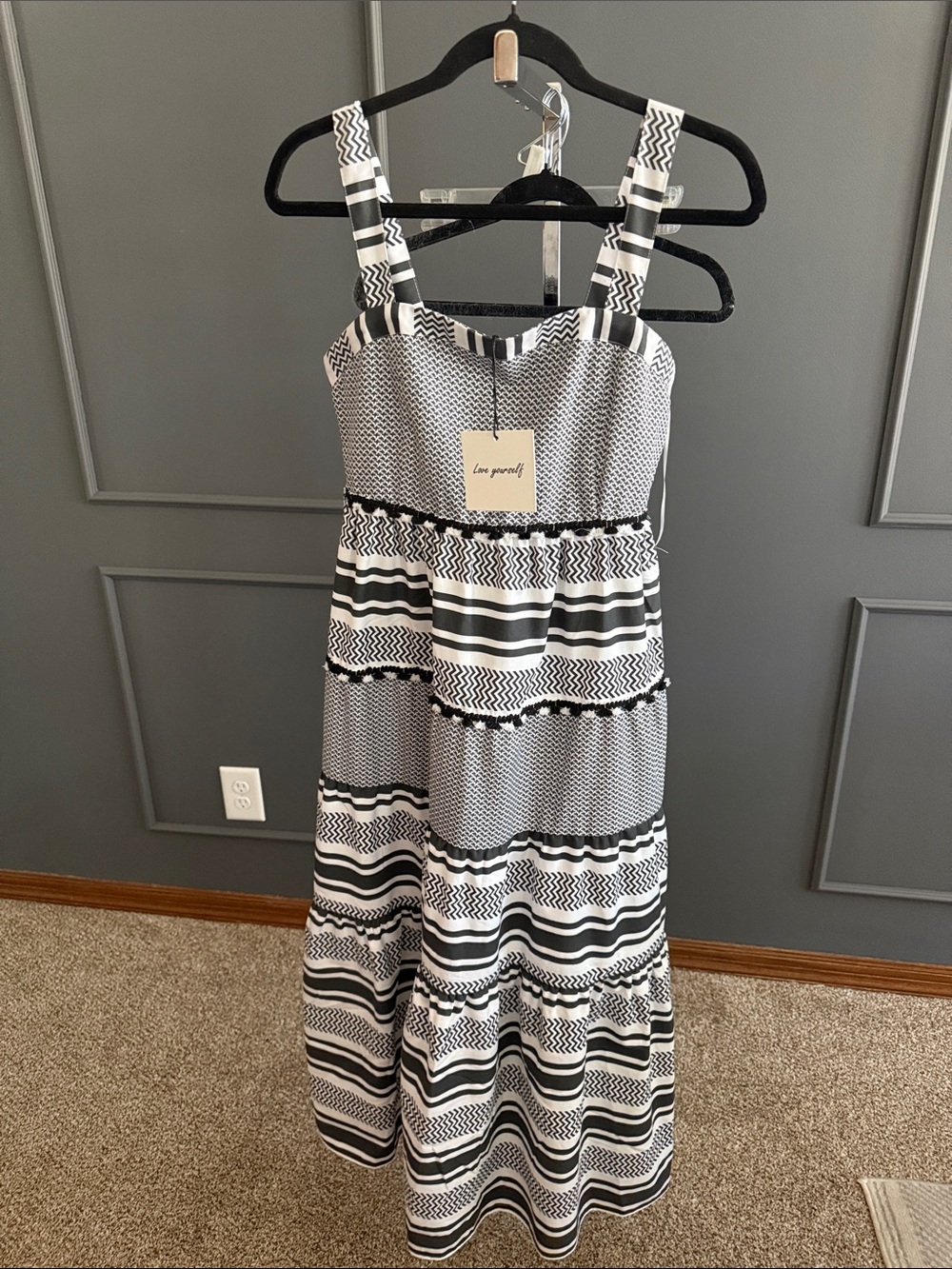 Grace+Karma tiered maxi dress nwt sz M